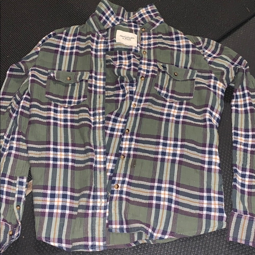 Abercrombie and Fitch green flannel